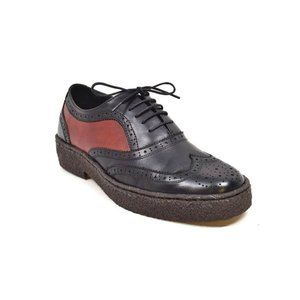 British Walkers Men's Wingtips Rust & Black Low Cut